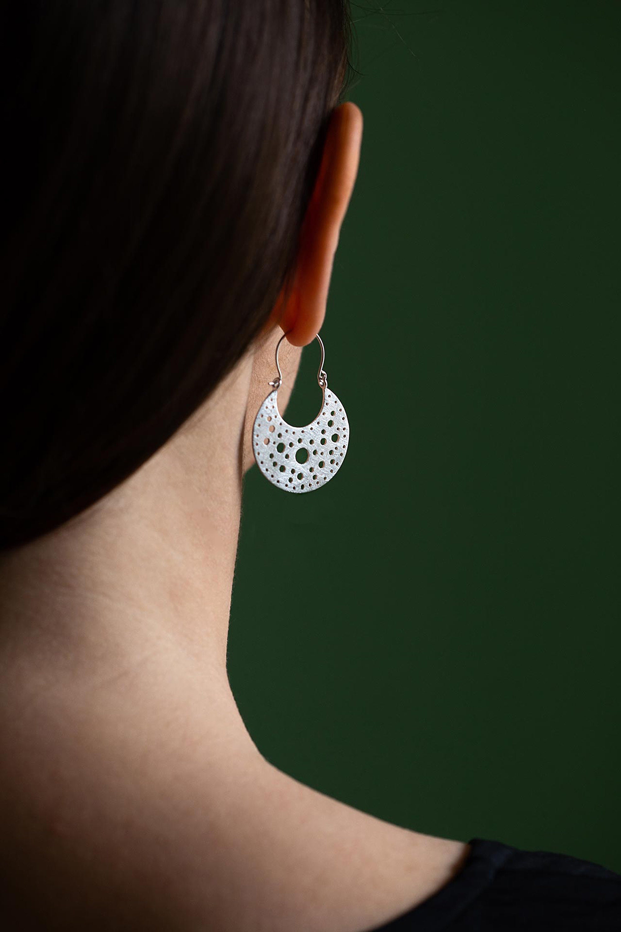 Polkadot Earrings in Gold Gold Vermeil Elegant Hoops Etsy