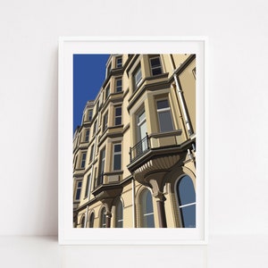 Brighton & Hove Druck/Brighton Beach Illustration/Brighton Pier/Wand Kunst/Gebäude Zeichnung/lila Zeichnung /Brighton Lanes Poster