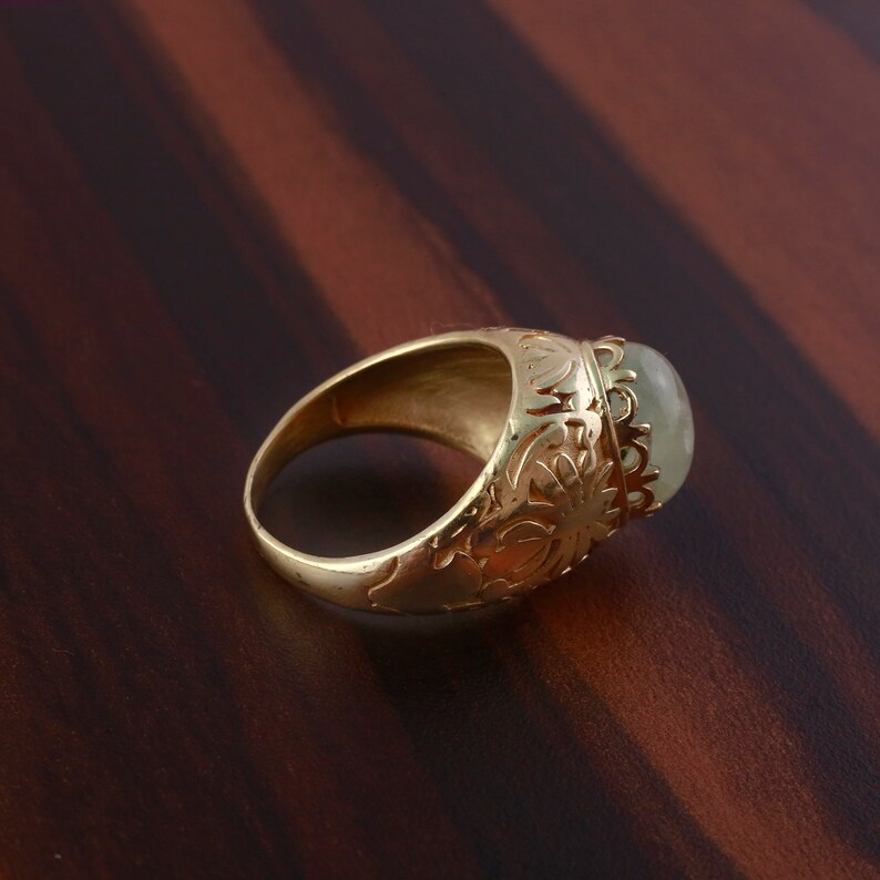 Brass Handmade Ring Brass Prehnite Ring,Sterling Brass Ring,gifts for new mom,brass jewelry Oval Ring Prehnite brass ring,Beautiful Ring