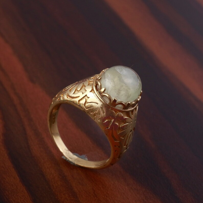 Brass Handmade Ring Brass Prehnite Ring,Sterling Brass Ring,gifts for new mom,brass jewelry Oval Ring Prehnite brass ring,Beautiful Ring