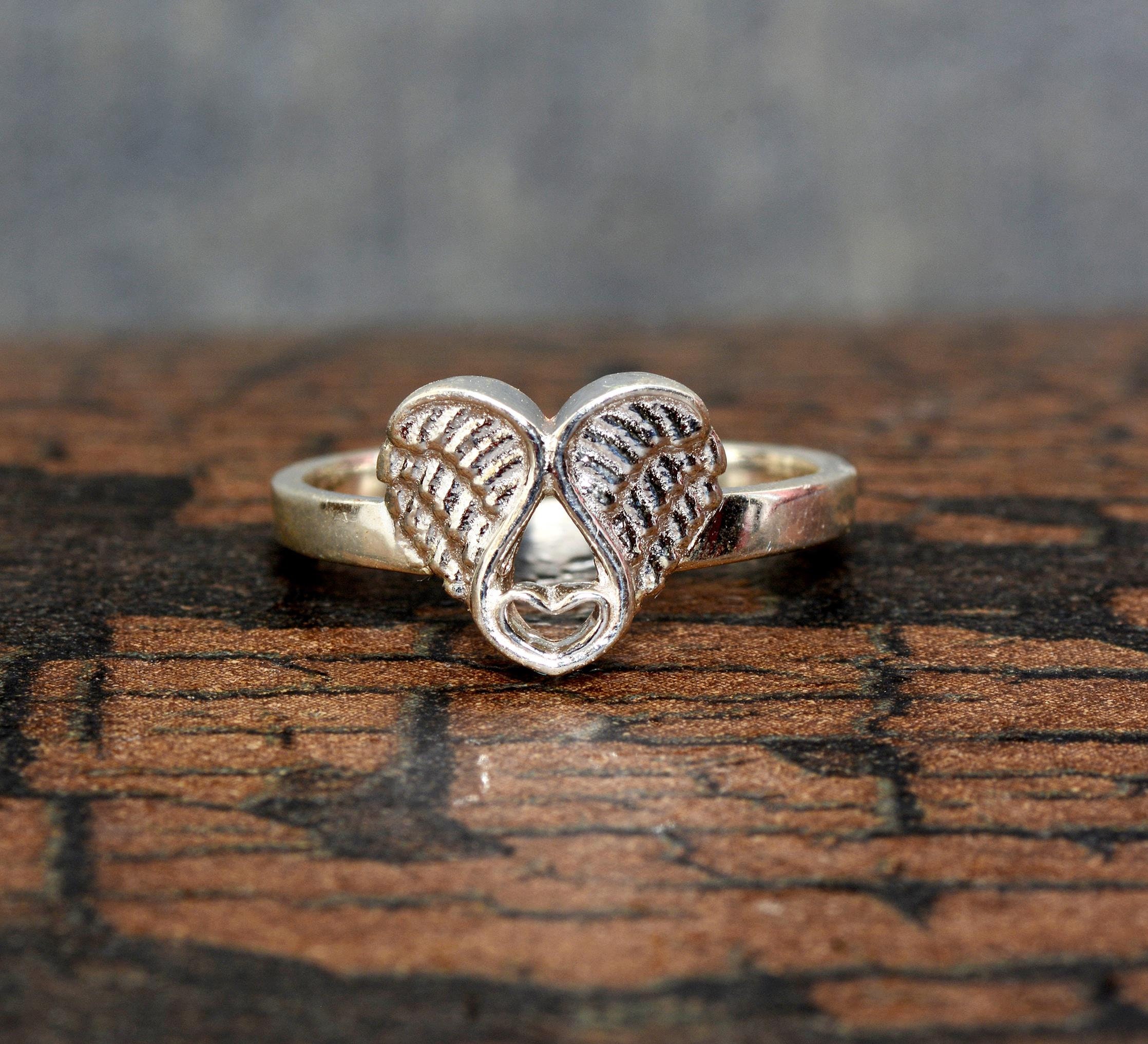Wings Heart ring 925 Sterling Silver RingPretty Etsy