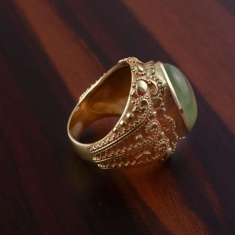Women Ring,Prehnite Stone,Boho ring Prehnite Ring Brass ring Gift For Her,deco ring Handmade Ring Prehnite Engagement ring Women Ring