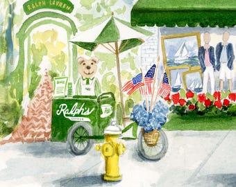 Print: Ralph Lauren, Southhampton NY, 4th of July, Watercolor - Etsy
