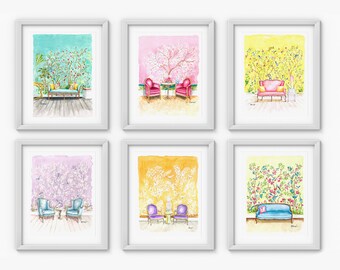 Print sets (2 to 6) of my colorful wallpaper series