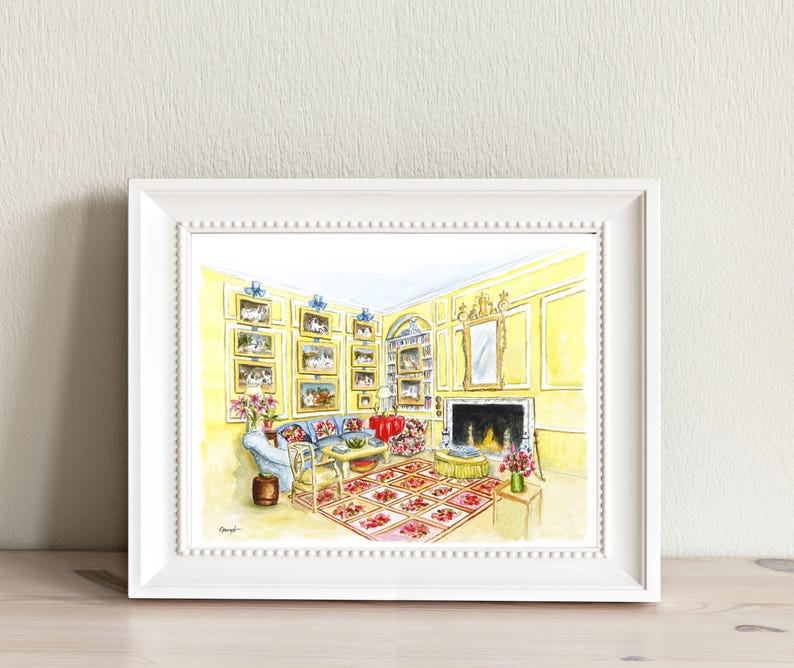 Print: Mario Buatta Interior, Watercolor - Etsy