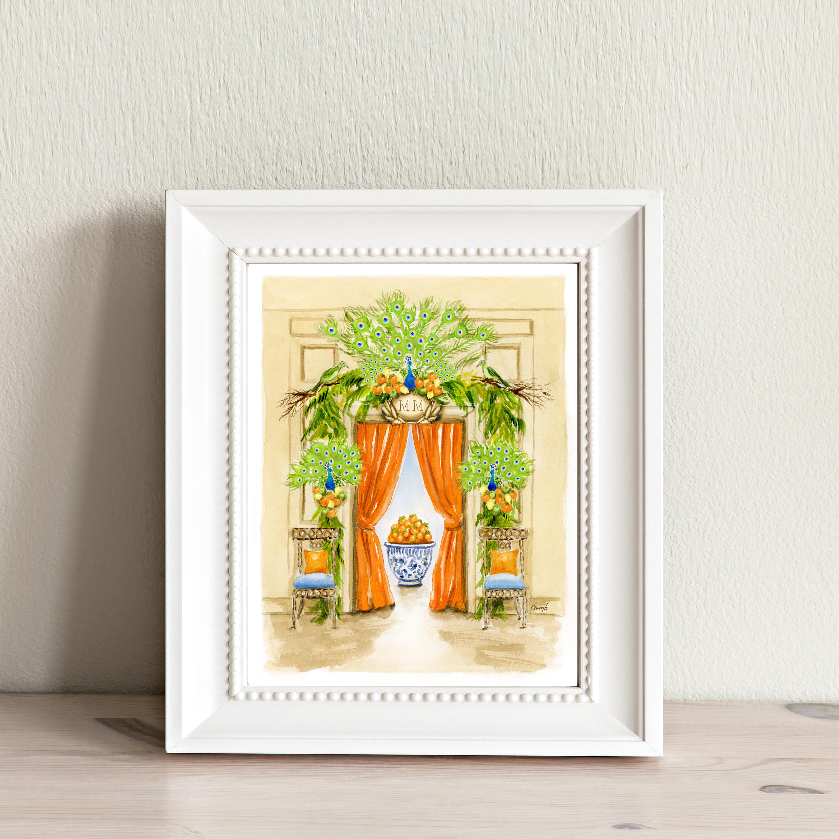 Print: Persimmons & Peacocks! Inspired by 'million Dollar Decorator