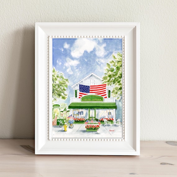 Print: Ralph Lauren, Southhampton NY, 4th of July, Watercolor - Etsy
