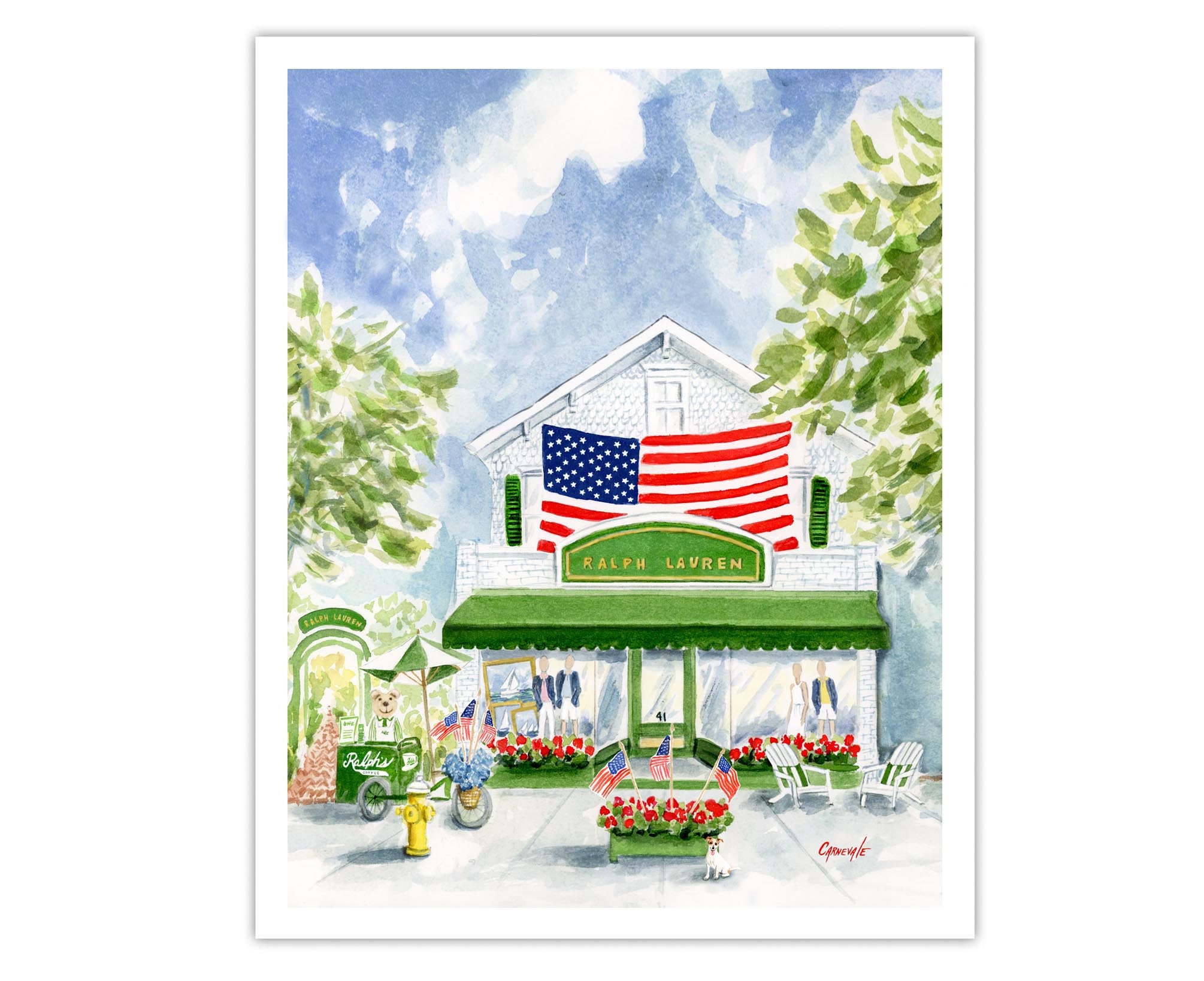 Print: Ralph Lauren, Southhampton NY, 4th of July, Watercolor - Etsy