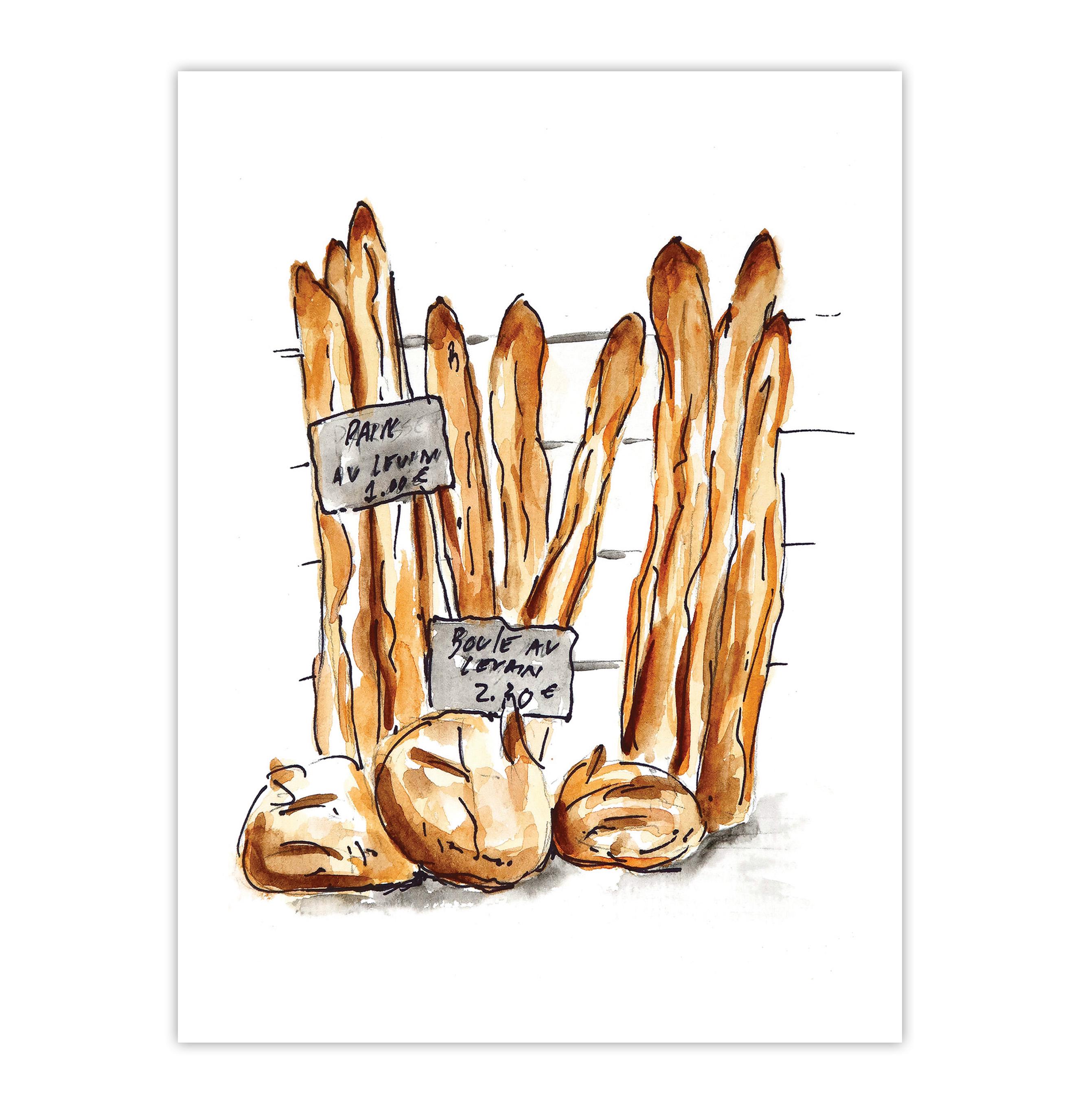 Photo Vintage Paris 1957 : Baguettes De Pain - Tirage Argentique 30x24 Cm, Agence Farabola