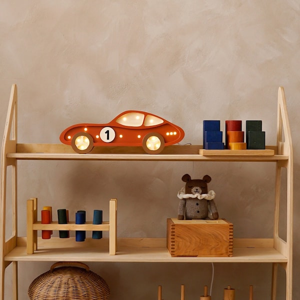Wooden Car Lamp for Kids - Perfect Gift for Baby Showers and Nursery Decor