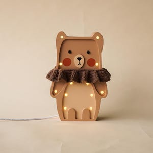 Personalized Teddy Bear Night Light - Wooden Personalized Gift, Wooden Night Light For Kids, Teddy Bear Lamp, Wooden Kids Lamp Kids Lighting