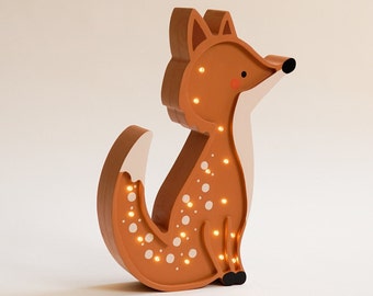 Woodland Fox night light, Kids night light, Led night light, Animal night light, Custom night light, Personalized light, Nursery night light