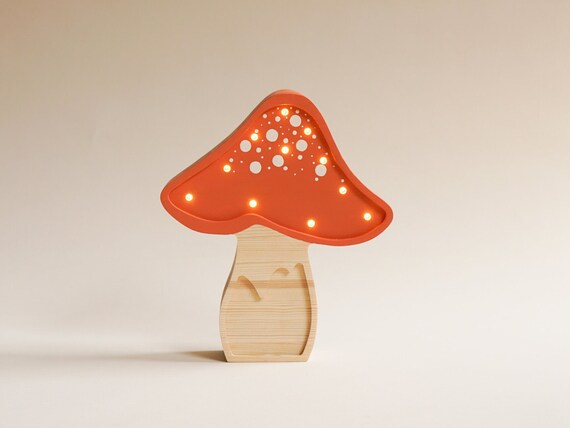 Handmade wooden Toadstool kids lamp, baby night light, kids bedroom decor, night light children, newborn gift, led night light