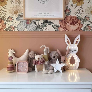 Handmade Bunny Kids Night Lamp Personalized Nursery Decoration & Kids Room Night Lamp, Wooden Night Light, Bunny Easter image 5