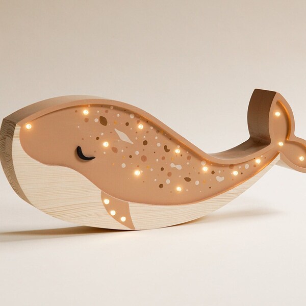 Wooden Whale lamp for kids, gifts for kids, sea theme, back to school, night lamps for kids, birthday baby gift, wooden lamp for kid