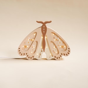 Butterfly Wooden Lamp, Kids Night Light, Personalized Kids Room Decor, Nursery Lamp,  animal theme nursery, wall lamp