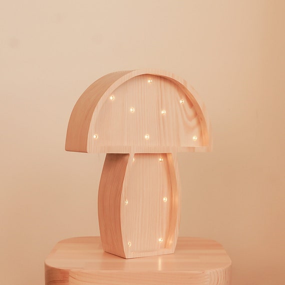 Onregelmatigheden astronomie Rodeo Handgemaakte houten Mushroom kinderlamp - Etsy Nederland