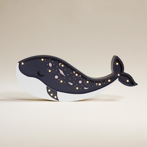Holz Wal Nachtlampe für Kinder Lampe Thema Meer Kinderzimmer Dekoration Geschenk für Geburtstag Wal Wandlampe, Maritime Holzdekoration