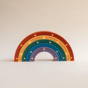 Handmade Wooden Blue Rainbow Lamp - Perfect Baby Gift and Nightlight for Kids' Bedrooms, Kids Lamp, Baby Gift, Kids Desk Lamp