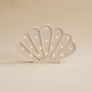 Wooden Seashell Night Lamp for Kids - Ocean Theme, Personalized Lamp, Kids and Baby Lamps, Nursery lamp, Wall Lamp for Kids