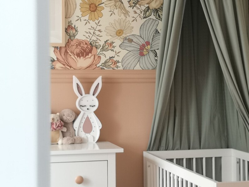 Veilleuse lapin faite main pour enfants Décoration personnalisée pour chambre d'enfant et chambre d'enfant, veilleuse en bois, lapin de Pâques image 7