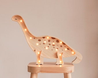 Handmade wooden Dino kids night lamp wood, nursery night lamp, christmas gifts ideas for kids, night light lamp,