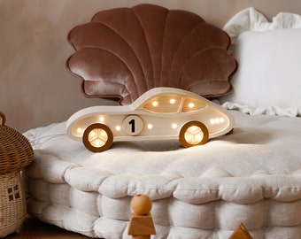 Lampe de voiture en bois pour enfants, cadeaux pour enfants, baby shower, veilleuse pour enfants, décorations de chambre de bébé