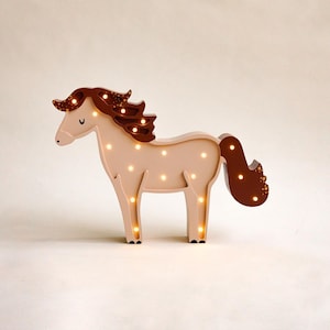 Personalized Wooden Horse Lamp – Kids Night Light, Nursery Decor, Handmade Gift for Children, Eco Friendly Baby Shower Present, Horse Gifts