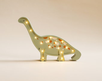 Lampe dinosaure en bois faite main, cadeau d'anniversaire de bébé, baby shower, lampe de nuit pour enfants, décoration de chambre d'enfants, lampe de nuit personnalisée, thème animalier