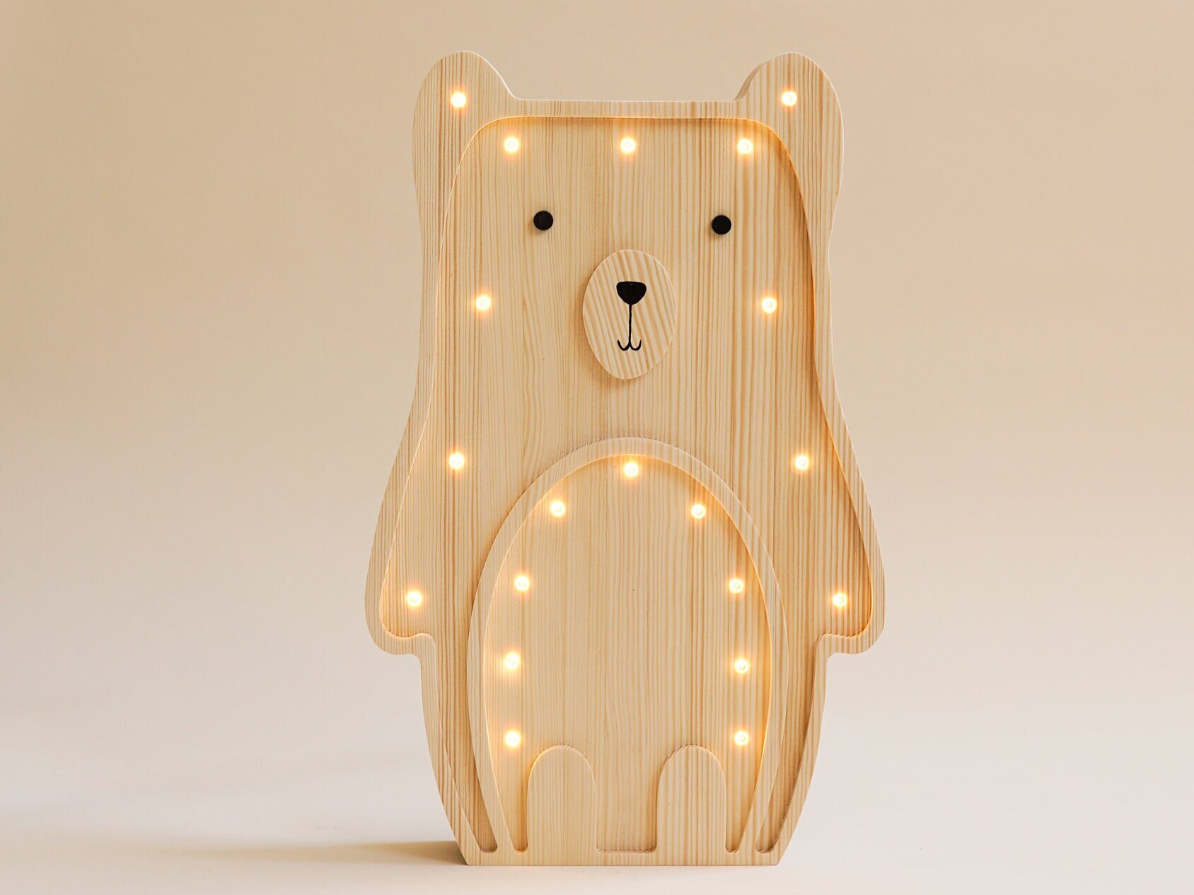 Wooden Kids Lamp Bedside Night Lamp Personalized Gift Birthday