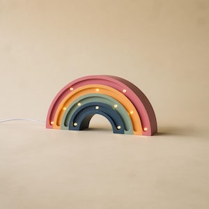 Rainbow Personalized Wooden Night Lamp for Kids Personalized Night Light Baby Gift Nursery Decoration Night Lamp Rainbow Nursery Decor