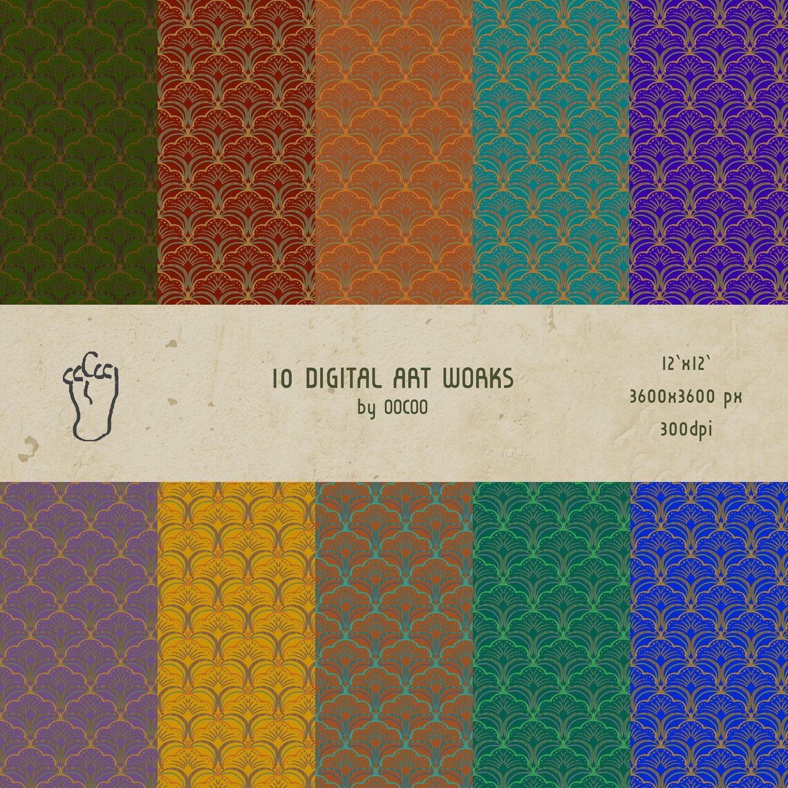 Unique Oriental Digital Paper Set Scrapbook Paper Seamless - Etsy
