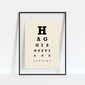 Haggis, Neeps and Tatties - Scottish Print - Wall Art - Scottish Art - Scottish Gift - Text Print