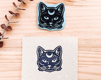 Cat rubber stamp, cat stamp for cards or scrapbooking projects.