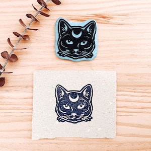 Timbro di gomma gatto, timbro gatto per cartoline o progetti di scrapbooking.