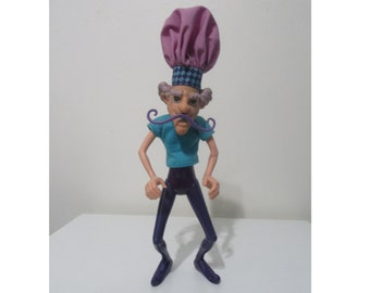 Vintage 80's Strawberry Shortcake Purple Pie homme poupée/figurine d'action | Poupée boîte bleue | Shortcake aux fraises | Jouet des années 80 | Figurine articulée des années 80