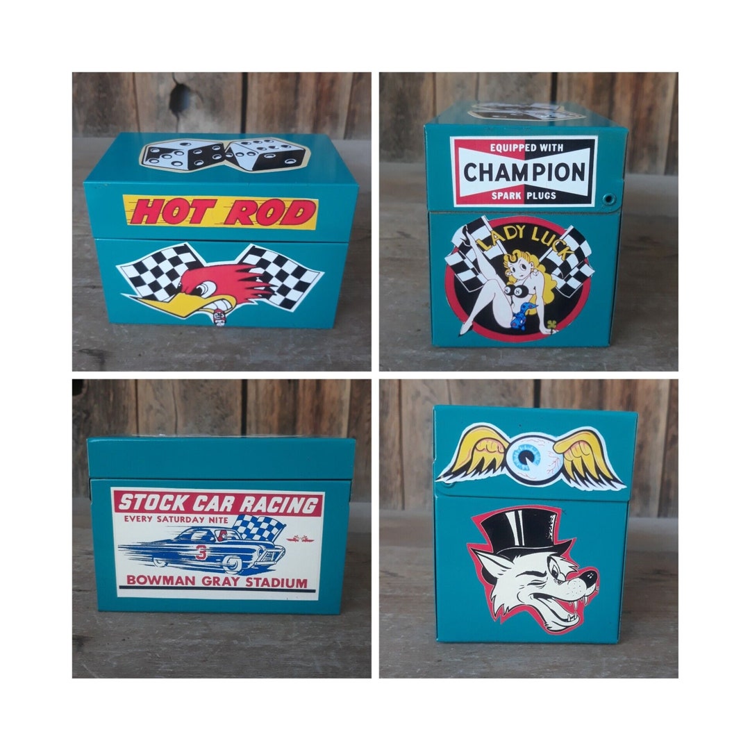 Customized Metal Storage Box With Racing Decals - Etsy
