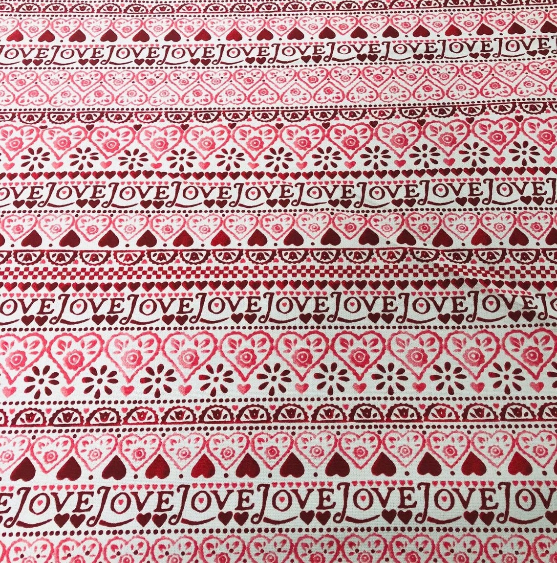 Rare Emma Bridgewater Heart Sampler Fabric 60 Wide Etsy