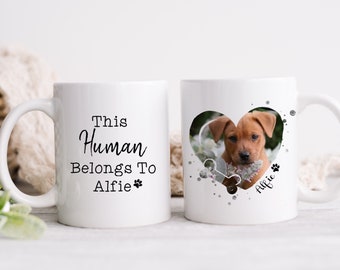 This Human Belongs To, Personalised Mug, Customised Mug, Personalised Gifts, Custom Gifts, Funny Gifts, Gifts For Him, Photo Gifts