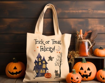 Personalised Halloween Gift Bag, Trick or Treat Bag, Personalised Halloween Bag , Halloween Decor, Halloween Gift Idea