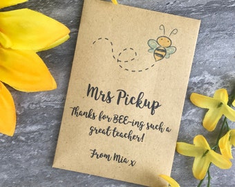 Personalised Teacher Gift, Teacher Gift, Bee Friendly Seeds, Teacher Appreciation, End of Year Teacher Gift, Teacher Gift