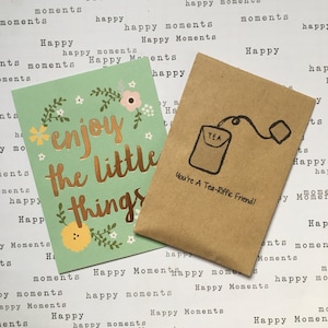 Eres un amigo amante del té: sobre Kraft pequeño con bolsita de té: un pequeño obsequio ideal para un amante del té o un amigo, té, bolsita de té, amante del té