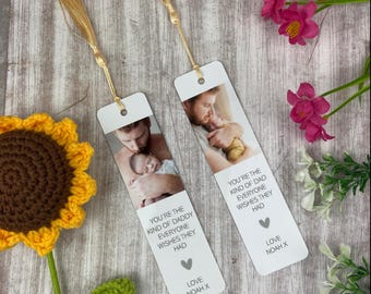 Personalised Photo Bookmark, Metal Photo Bookmark - Perfect Father's Day Gift For Dad, Custom Photo Bookmark For Dad, Bookmark For Daddy
