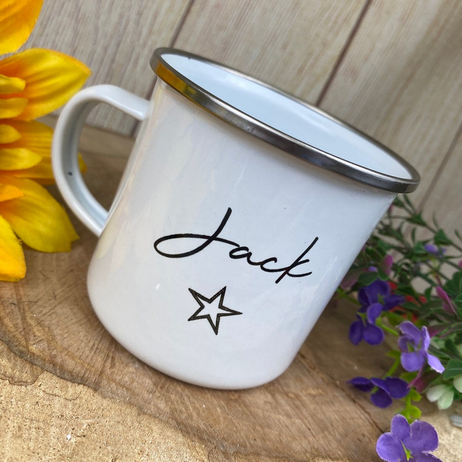 Personalised Enamel Star Mug Star mug Childrens mug Gift Etsy