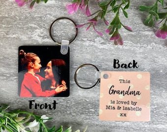 Grandma Photo Keyring, Photo Gift, Personalised Gift, Birthday Gift, Gift For Grandma, From the Grandchildren, Mother’s Day