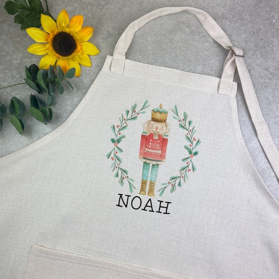 Nutcracker Personalised Christmas Apron, Children's Xmas Apron,  Christmas Personalised Apron, Christmas Gift, Baking Apron, Baking Gift