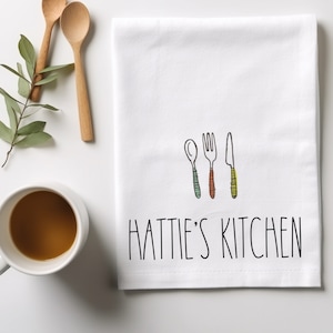 Personalised Tea Towel, Name Tea Towel, New Home Gift, Home Decor, First Home Gift, Housewarming Gift, Custom Tea Towel, Gift For Her