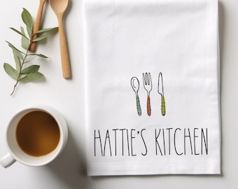 Personalised Tea Towel, Name Tea Towel, New Home Gift, Home Decor, First Home Gift, Housewarming Gift, Custom Tea Towel, Gift For Her