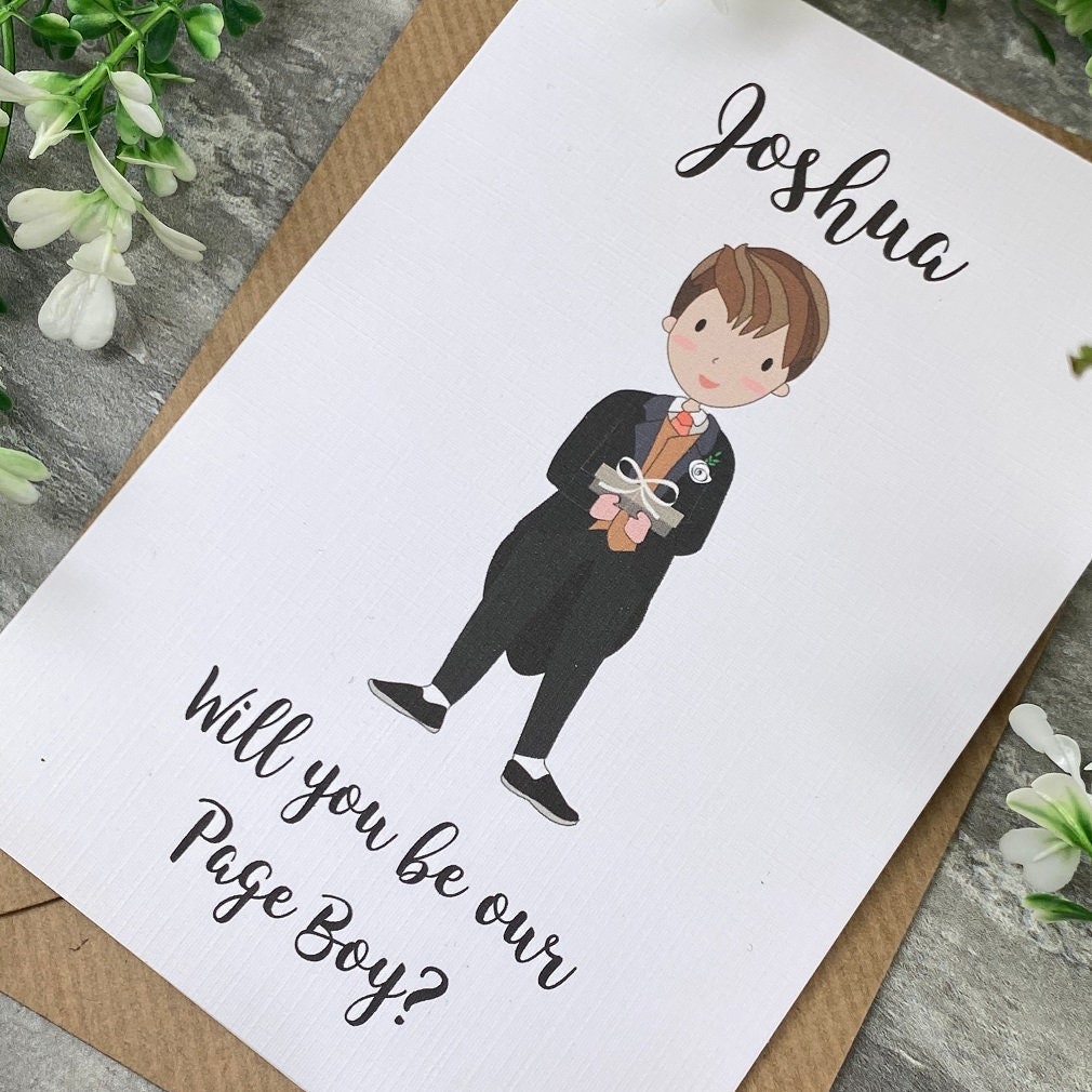 Will you be my Page Boy Card Personalised Card Wedding Card Etsy