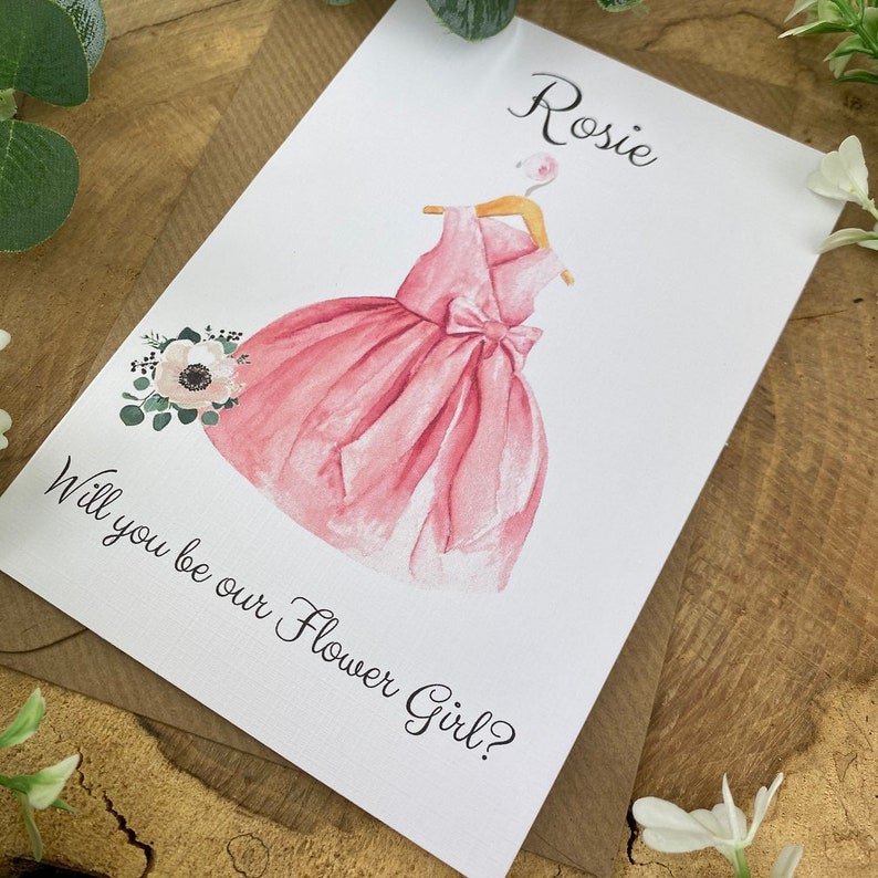 Will You Be Our Flower Girl Wedding Card Flower Girl Proposal dress card Personalised Card Wedding Flower Girl Card Bridesmaid card